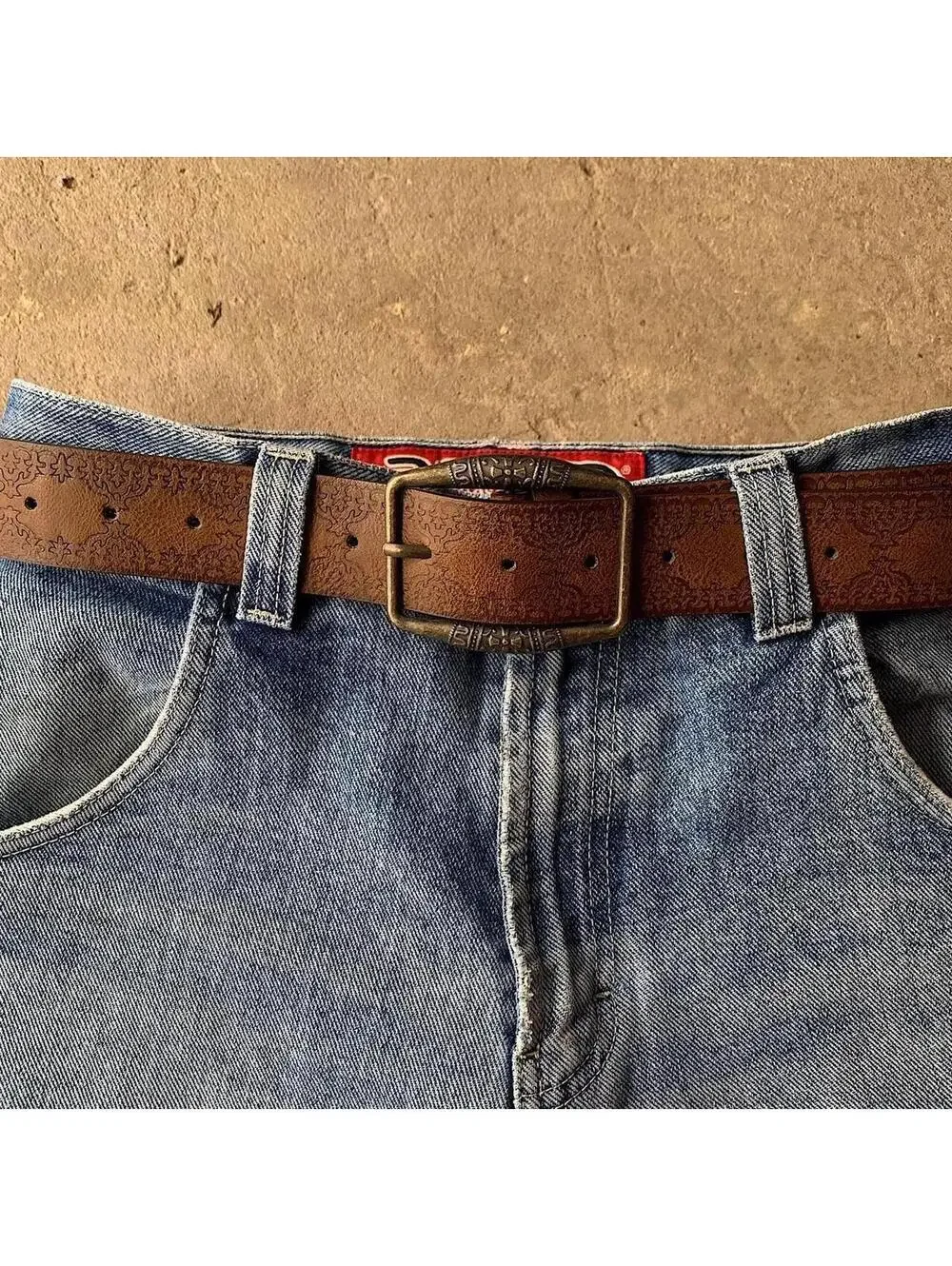 Vintage Western Burgundy Brown Belt 40 Inch